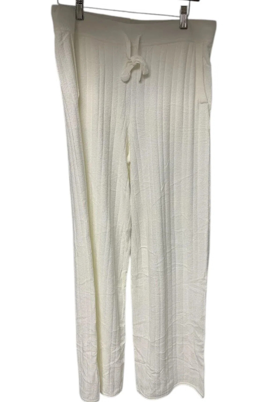 Barefoot Dreams Women's CozyChic Ultra Lite Ribbed Rolled Pant Pearl - Tall